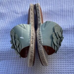 Lucky Brand Green Floral Espadrille Slides SZ:8,5